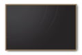 School blank board. Chalk-free blackboard. Black wooden school board. Vector image.