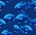 school of exotic fish, seamless pattern Royalty Free Stock Photo