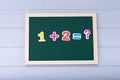 School board with magnetic numbers