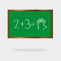 School board with mathematical examples flat icon, vector sign, colorful pictogram isolated on black. Symbol, logo illustration. Royalty Free Stock Photo