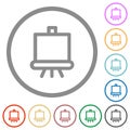 School board on stand outline flat icons with outlines Royalty Free Stock Photo