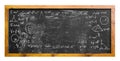 school board on which mathematical formulas and expressions are written, there are no formulas on the middle part of the board. Royalty Free Stock Photo