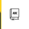 school book ABC vector line icons. Back to school