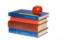 School books and apple Royalty Free Stock Photo