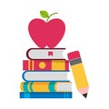 school books apple pencil Royalty Free Stock Photo