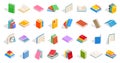 School books icon set, isometric style Royalty Free Stock Photo