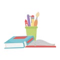 Isolated school books pencils mug vector design Royalty Free Stock Photo