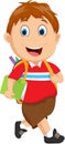 School boy cartoon walking Royalty Free Stock Photo