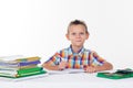 School boy is doing his homework Royalty Free Stock Photo