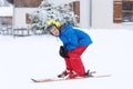 School boy enjoying winter ski vacation Royalty Free Stock Photo