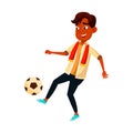 School Boy Playing Soccer Sport Team Game Vector