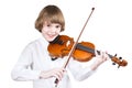 School boy playing violin