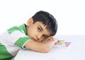 School Boy Sleeping on Book Royalty Free Stock Photo