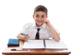 School boy student at desk