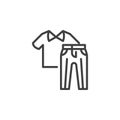 School boy uniform line icon