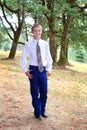 School boy wears tie Royalty Free Stock Photo