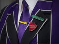 School boys blazer with school badges