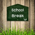 School brak message on Blackboard Royalty Free Stock Photo