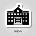 School building black sticker