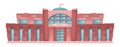 School building in cartoon style. Flat vector horizontal illustration Royalty Free Stock Photo