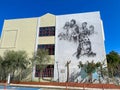 School building decorated with the Heroes of Greek war of independence in Kalamata, Messenia, Greece