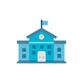 School Building Flat Icon Design Royalty Free Stock Photo