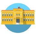 School building flat icon with long shadow Royalty Free Stock Photo
