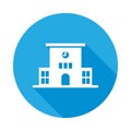 school building flat icon with long shadow Royalty Free Stock Photo