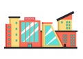 School building. Flat vector illustration. Constructivism style