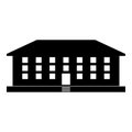 School building icon black color illustration flat style simple image Royalty Free Stock Photo