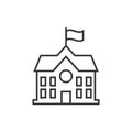 School building icon in flat style. College education vector ill Royalty Free Stock Photo