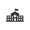 School building icon in flat style. College education vector ill Royalty Free Stock Photo