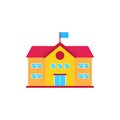 School building icon with flat style Royalty Free Stock Photo