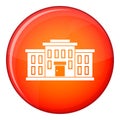 School building icon, flat style Royalty Free Stock Photo
