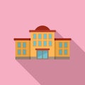 School building icon flat vector. Classroom exterior