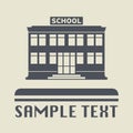 School building icon or sign Royalty Free Stock Photo