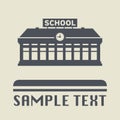 School building icon or sign Royalty Free Stock Photo