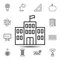 School building icon. Simple outline vector element of education set icons for UI and UX, website or mobile application Royalty Free Stock Photo