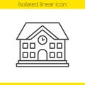 School building linear icon