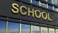School building sign closeup