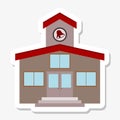 School building sticker Royalty Free Stock Photo