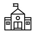 School building vector icon. academy illustration symbol or logo.