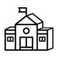 School building vector icon. academy illustration symbol or logo.