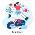 School bullying. Brave school girl resilience in the face of negativity. Social violence