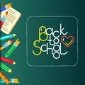 School bunner with lettering Royalty Free Stock Photo