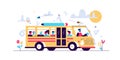 School bus vector illustration. Flat tiny Royalty Free Stock Photo