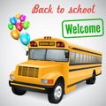 School bus with balloons Royalty Free Stock Photo