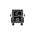 School bus black icon concept. School bus flat vector symbol, sign, illustration. Royalty Free Stock Photo