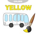 School bus coloring page, back to school concept, kids school vector Royalty Free Stock Photo