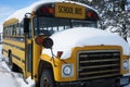 School bus covered in snow Royalty Free Stock Photo